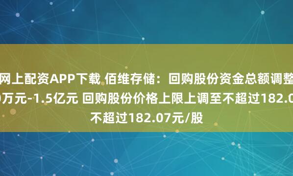 网上配资APP下载 佰维存储:回购股份资金总额调整为8000万元-1.5亿元 回购股份价格上限上调至不超过182.07元/股